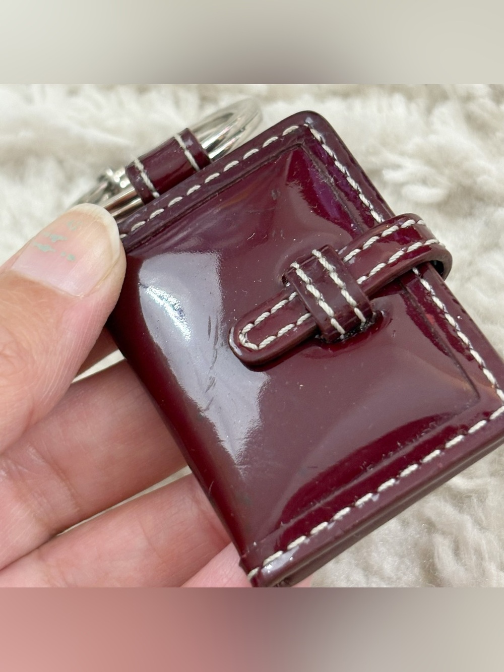 Vintage Y2K Rare HTF Patent Leather Mini Coach Photo Keychain - Picture 3 of 11